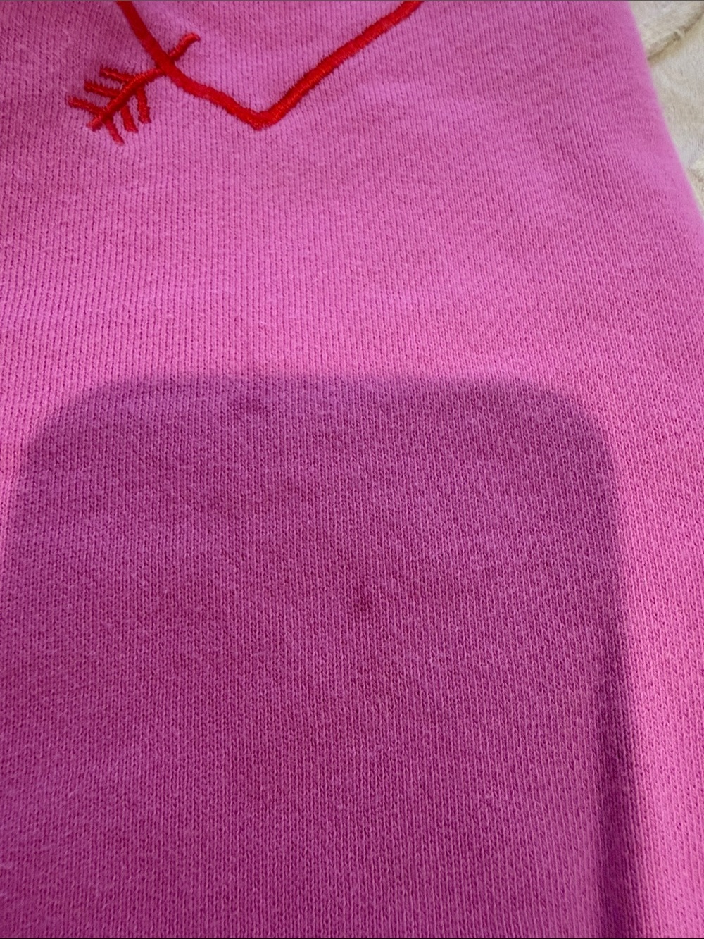 Kids Pink Fleece Sweatpants with Heart Accent - Picture 3 of 7